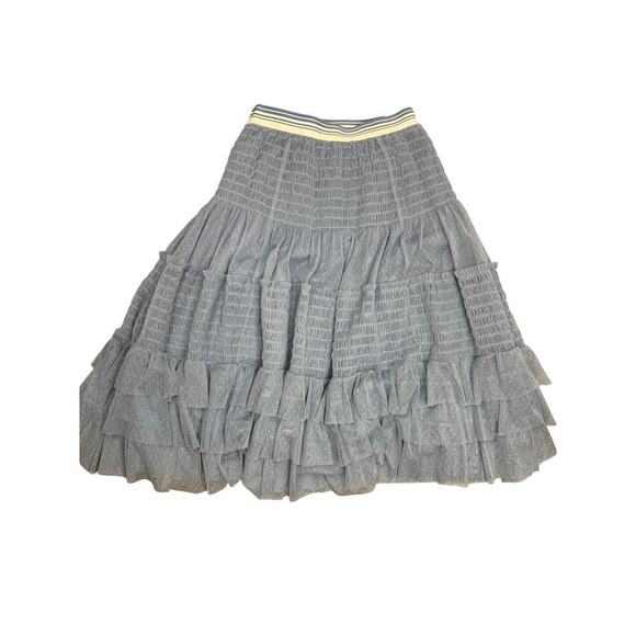 Anthropologie Maeve Tulle Midi Skirt Size Small Color: Blue - Picture 2 of 12